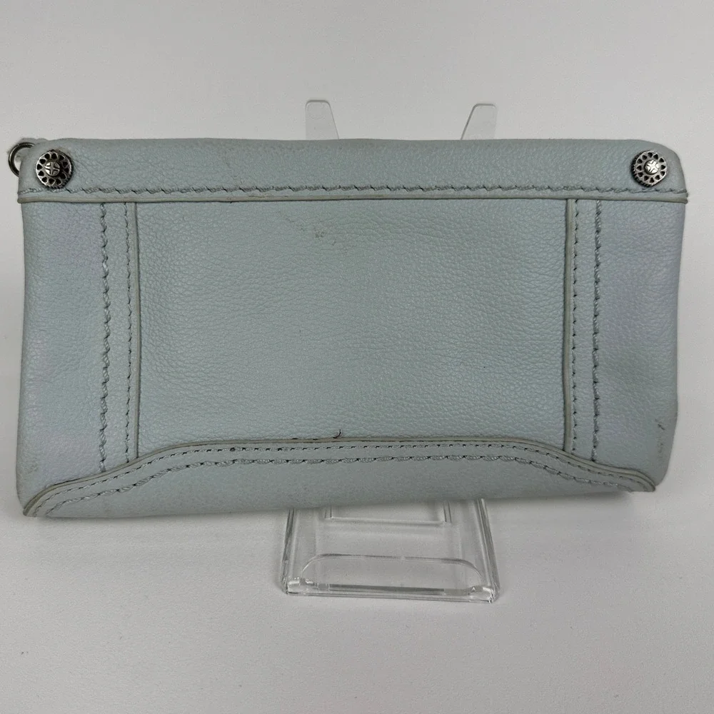 The Sak Collective Pale Blue Leather Zip Top Card‎ Case Wallet